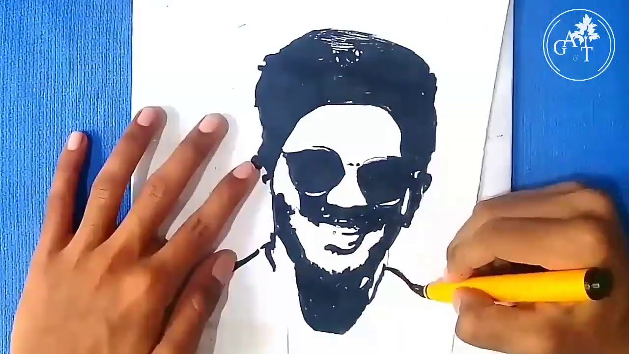 How to draw a dq stencil art - YouTube