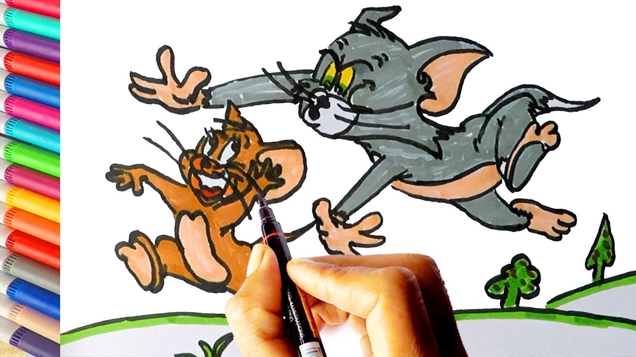 Cara Menggambar Dan Mewarnai Tom And Jerry Learn Colors For Kids Coloring For Kids Learning Colors Tom And Jerry