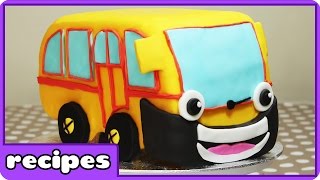 The Wheels On The Bus Cake  | Nursery Rhymes Birthday Cake Ideas For Children By HooplaKidz Recipes