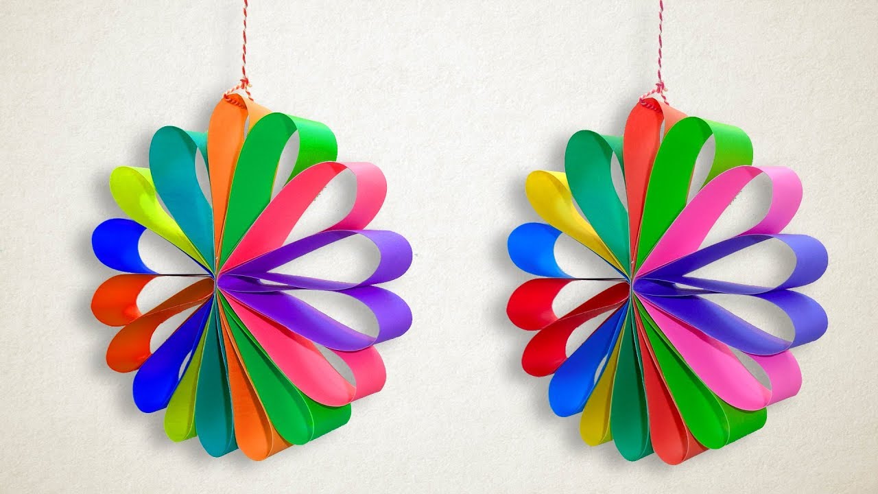 Paper Christmas Decorations - Multi Colored Hanging Paper Circle ...