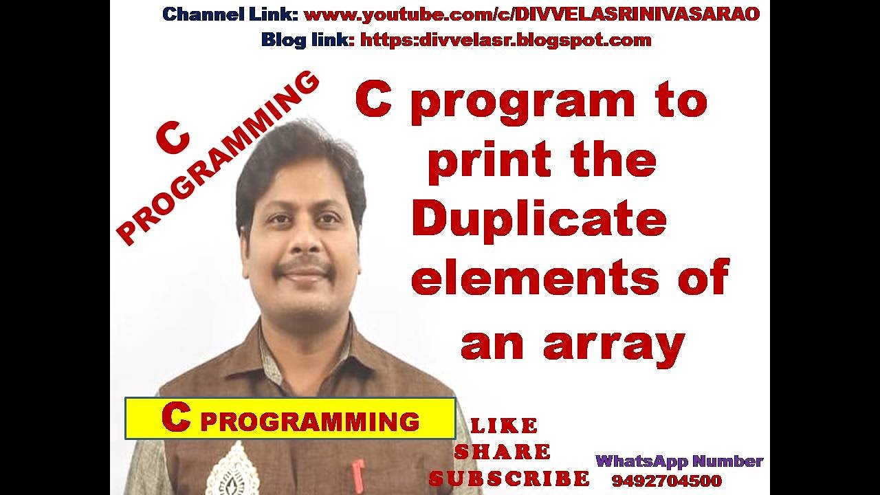 c-program-to-print-the-duplicate-elements-of-an-array-find-duplicate