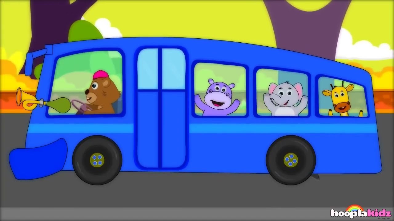 yt5s com Wheels on the Bus Song Blue Bus HooplaKidz Nursery Rhymes720p ...