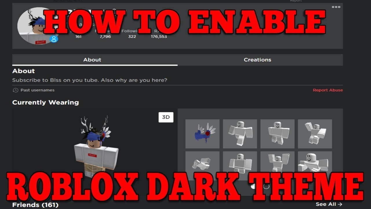 How to put roblox in dark mode