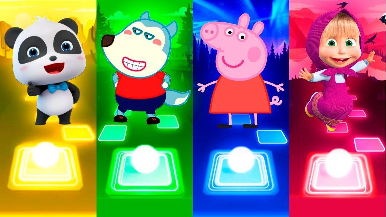 Bluey - BabyBus - Skye - Peppa Pig Daddy | Tiles Hop EDM Rush - YouTube