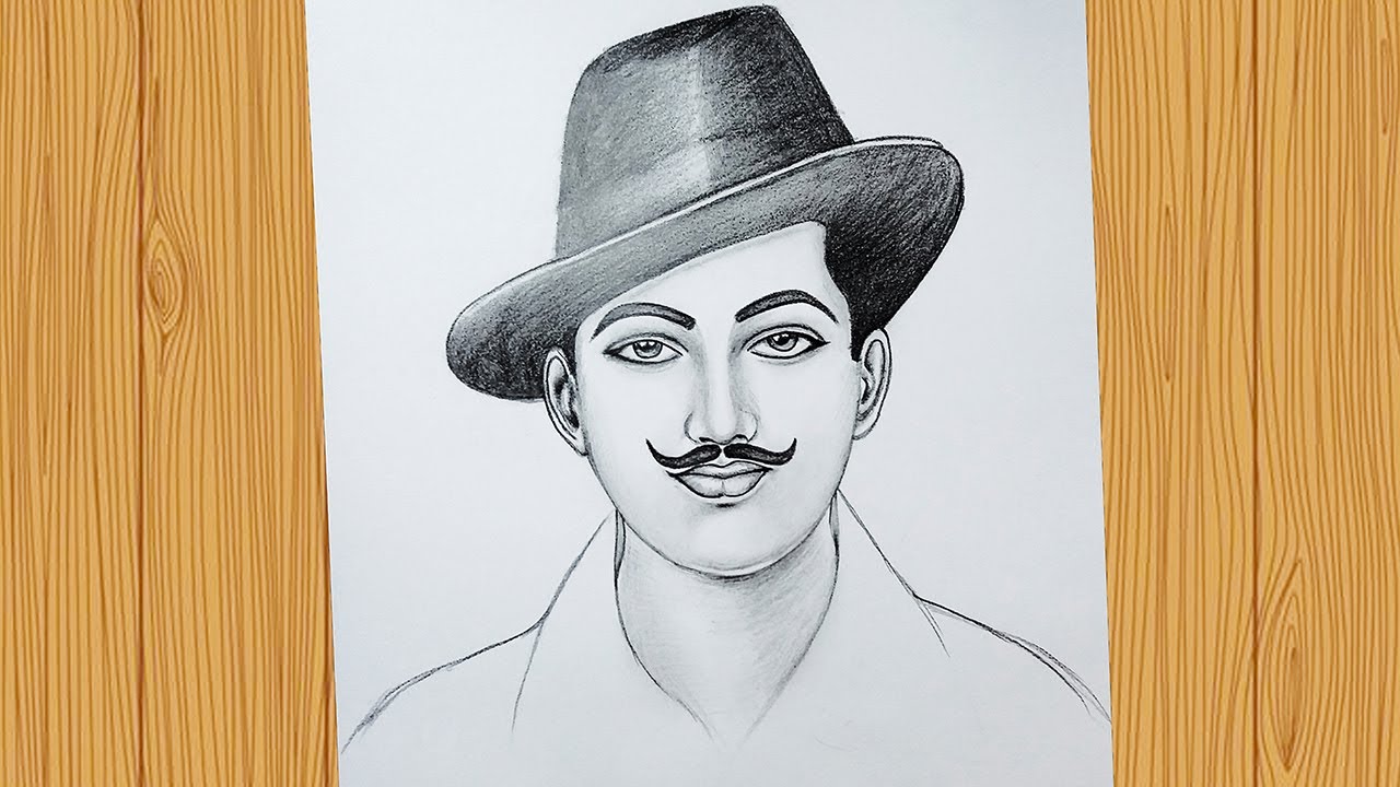 Bhagat Singh drawing How to draw Bhagat singh step by step Bhagat