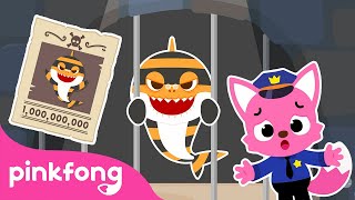 thief shark family all under arrest catch the thief shark baby shark story official pinkfong