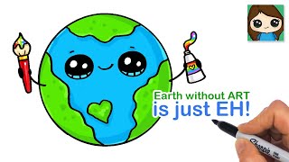 How to Draw an Earth Artist  Cute Pun Art  World Art Day