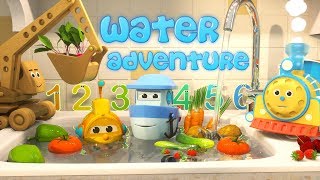 learn to count fruits and vegetables with max the glow train and his team amazing water adventure