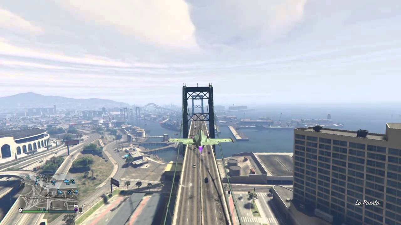 Grand Theft Auto V_ Jump with precision between bridge hole 5 - YouTube