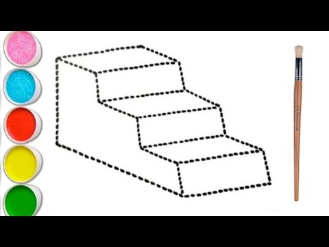 Colouring A Beautiful Ladder Drawing, Ladder Drawing And Colouring For ...