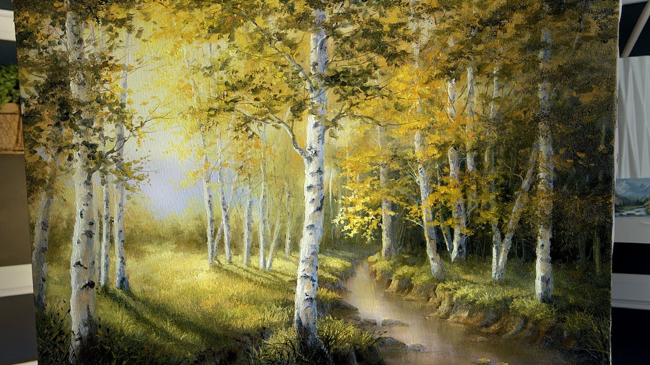 Birch Tree Forest Painting