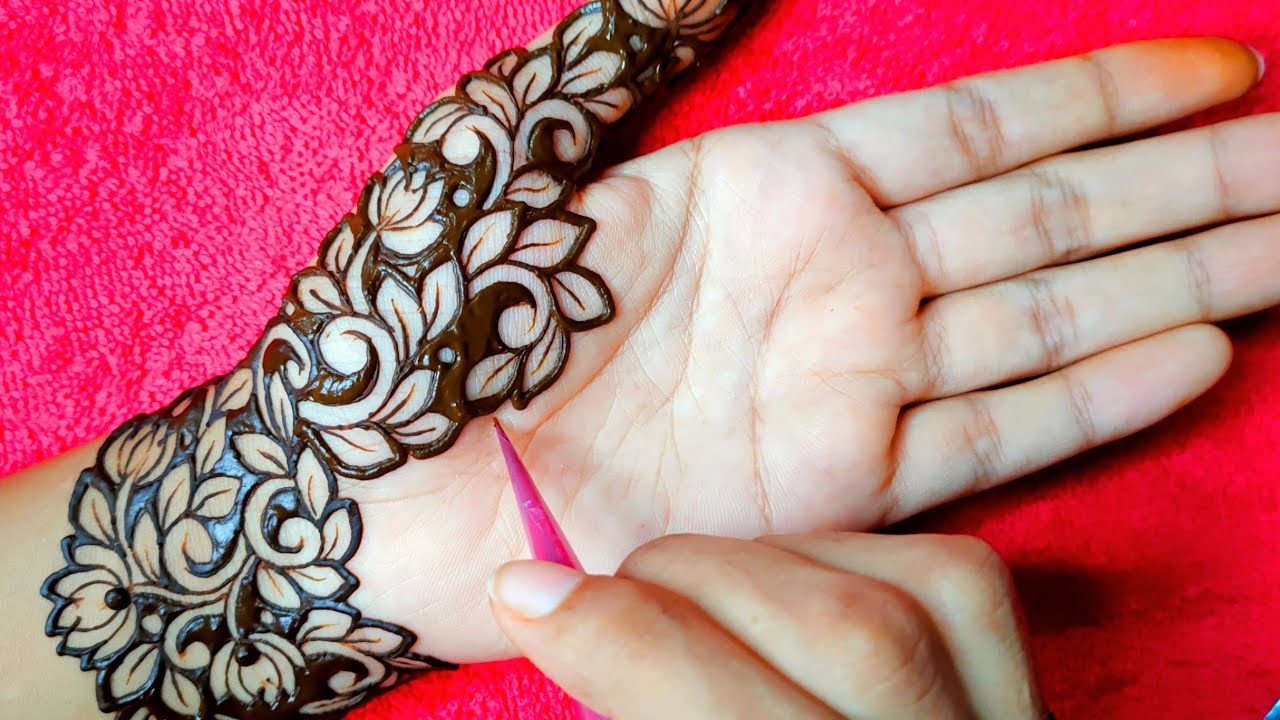 Beautiful Latest, Lotus Henna Design || Negative filling Heavy ...