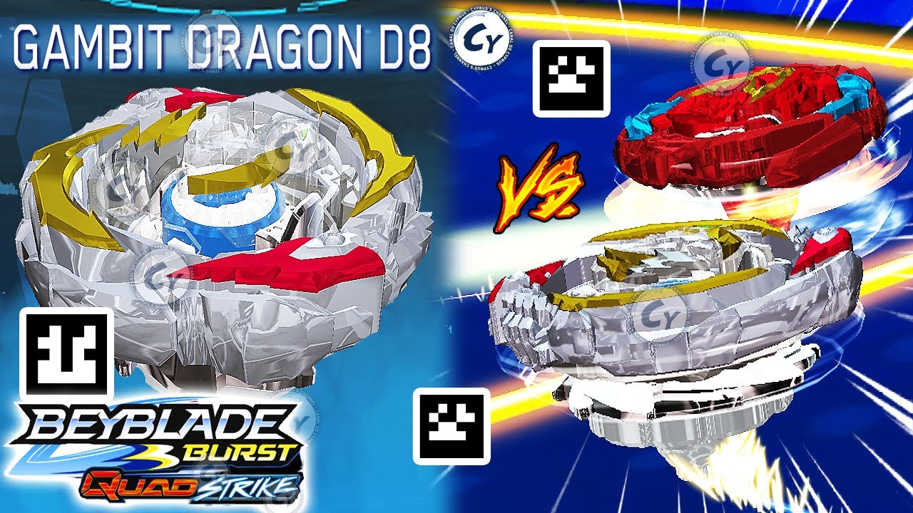 GAMBIT DRAGON D8 GAMEPLAY + ALL OLD DRAGON QR CODES BEYBLADE BURST QUAD ...