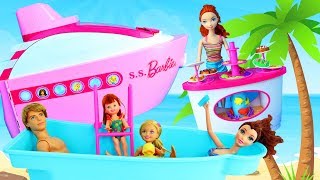 Barbie Cruise Ship Toy Review 2010 Water Slide & Doll Restaurant Inside The Boat