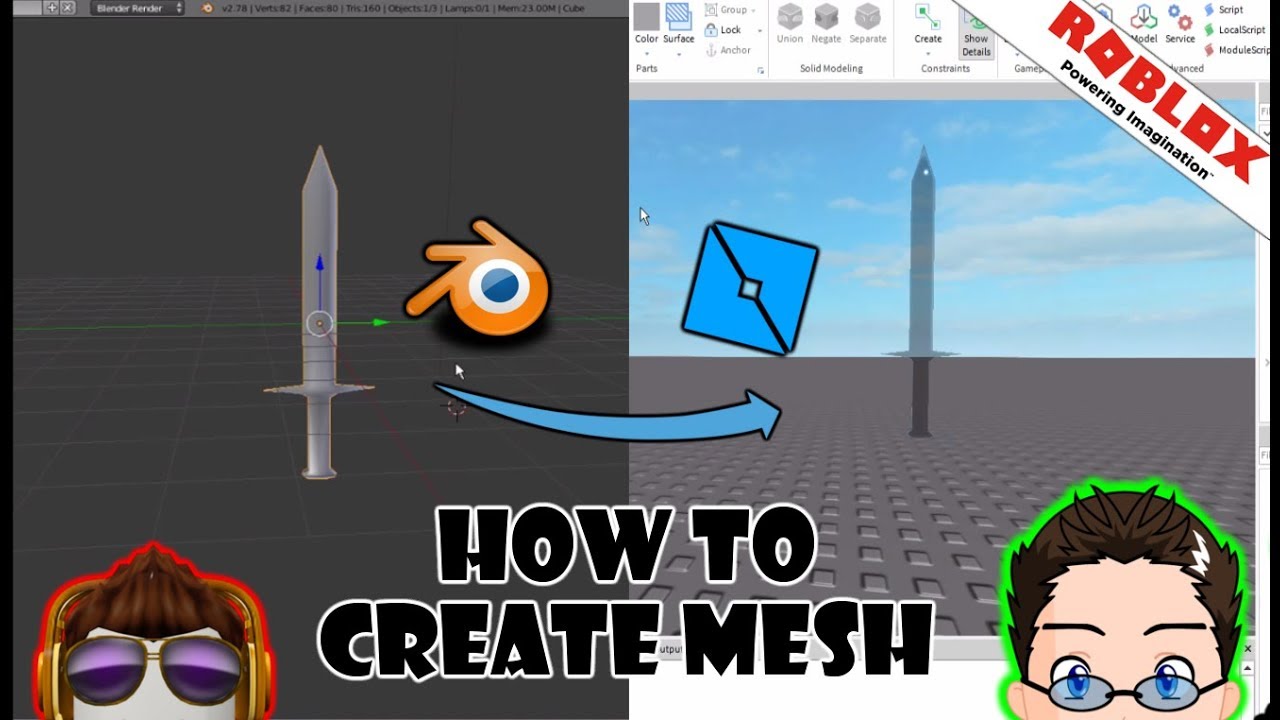 Roblox Studio Create your own Mesh with Blender YouTube