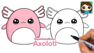 How to Draw an Axolotl Easy | Squishmallows