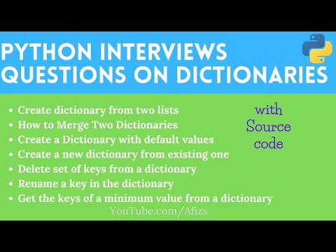 Python Interview Questions On Dictionaries: Create Dictionary From Two Lists  -1 - Youtube