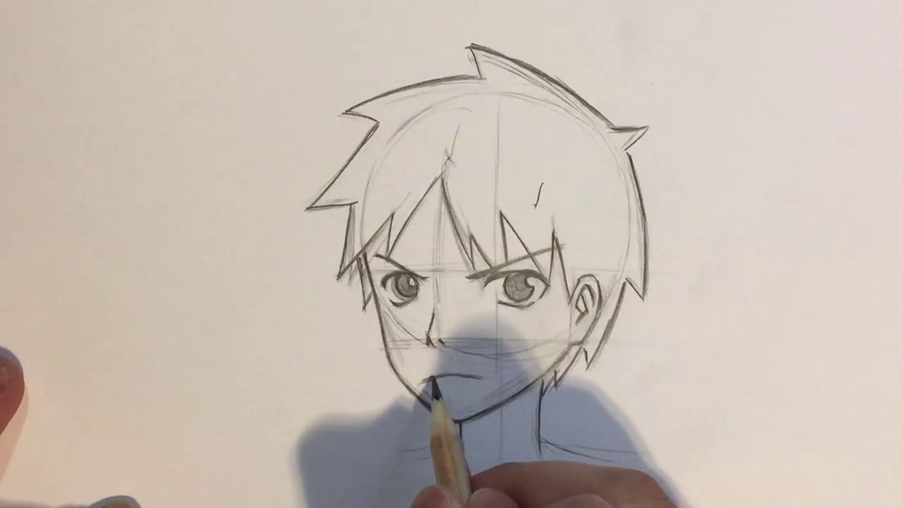 Easy anime drawing  how to draw cute boy wearing face mask stepbystep   YouTube