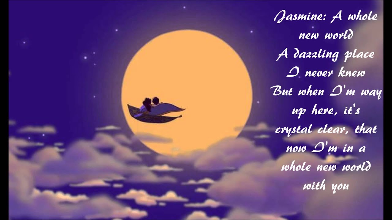 A Whole New World By Brad Kane And Lea Salonga W Lyrics From Disney S Aladdin Youtube