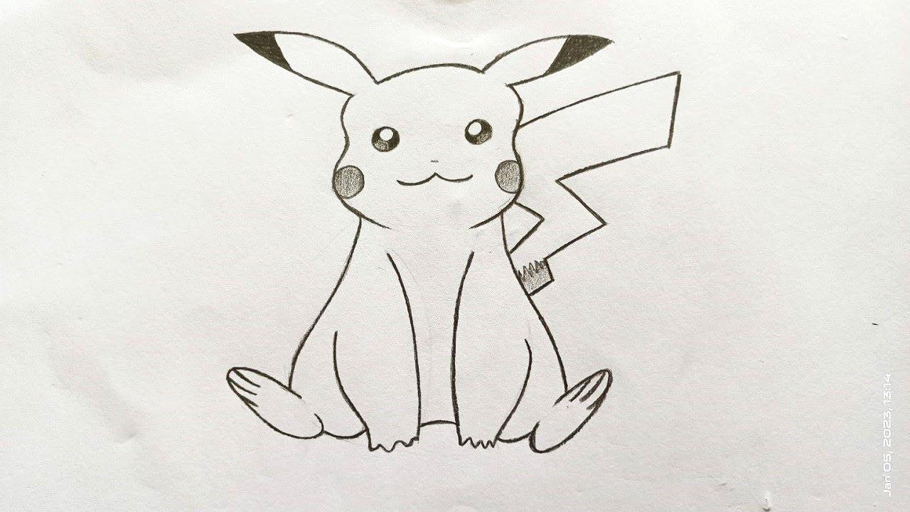 how to draw pikachu pencil drawing - YouTube