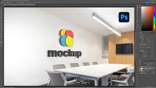 Conference Room Wall 3D Logo Mockup | Free PSD Mockup #photoshop