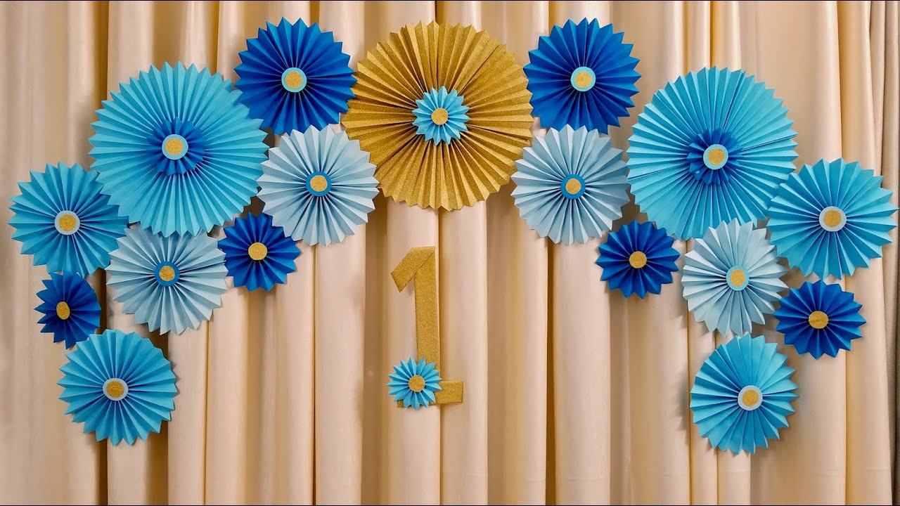 Paper Fan | Paper Fan backdrop | Easy first birthday party ...