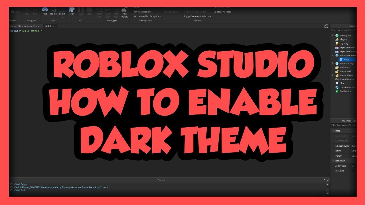 Roblox Dark Theme