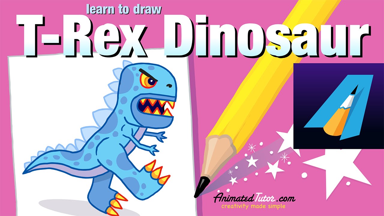 Draw Cute Dinosaur - T-Rex Dinosaur - Chibi - Kawaii - Cute and ...