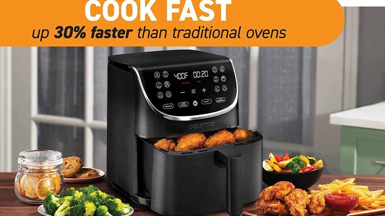 Gourmia Air Fryer Oven Digital Display 7 Quart Large AirFryer Cooker 12 ...