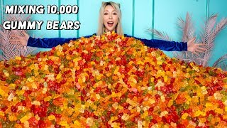 Mixing Together 10,000 Gummy Bears Into One Giant Gummy Bear