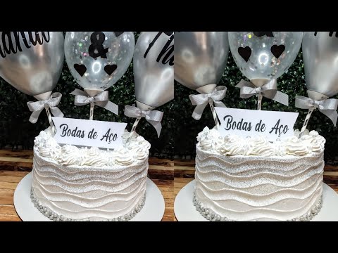 Balloon Cake| Tema Bodas De Aço| Bolo 11 Anos De Casado| Decoração MUITOOO  FÁCIL| Canal Amoricakes - YouTube