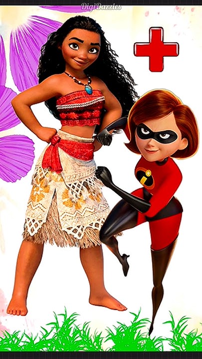 Moana+ Incredibles Elastgirl=? #shorts#mixing#ai#glowup#insideout# ...