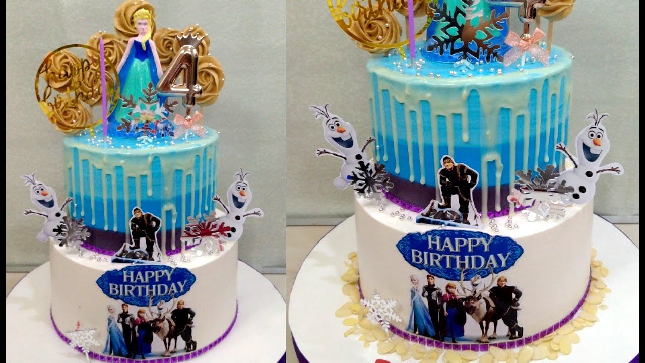 easy ways on how to make 2 tier disney frozen cake! Frozen ...