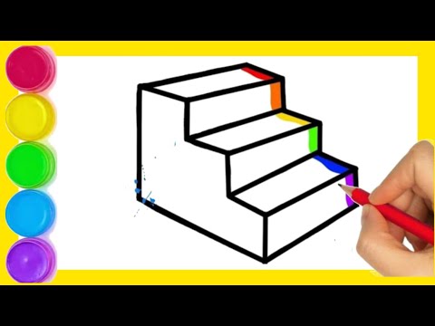 How to draw a stair drawging for beginners stair step by step By Super ...