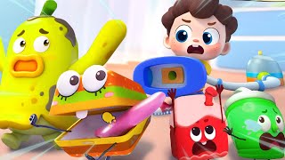 trashy trash song whos at the door healthy habits nursery rhymes kids songs babybus