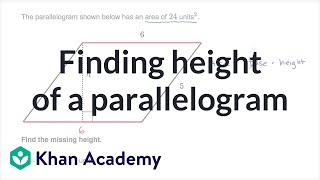 Finding height of a parallelogram