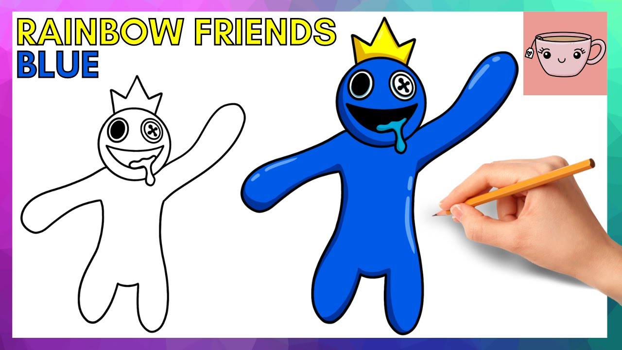 How To Draw Blue Easy Roblox Rainbow Friends Easy Drawings Dibujos ...