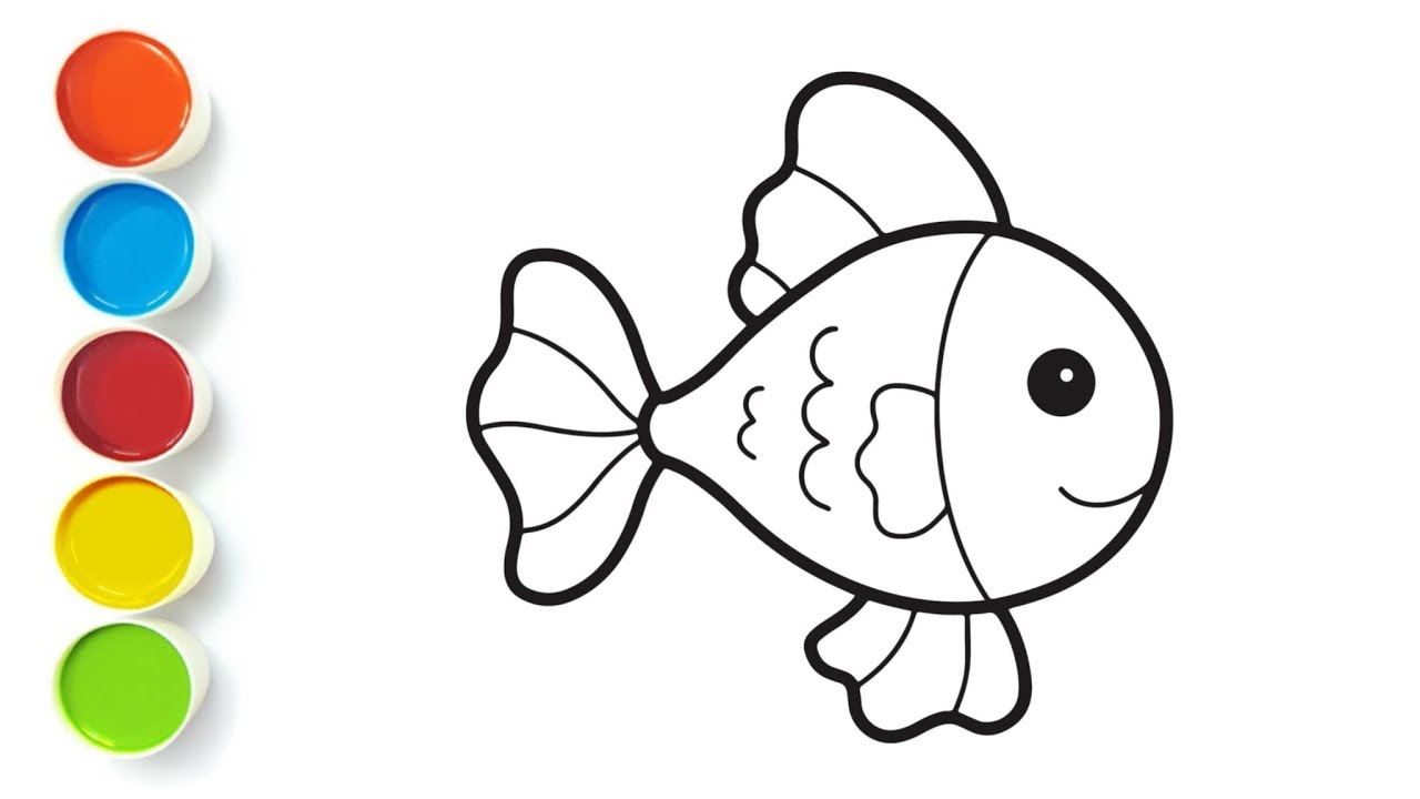 How To Draw a Fish easily for children and toddlers |Drawing ...