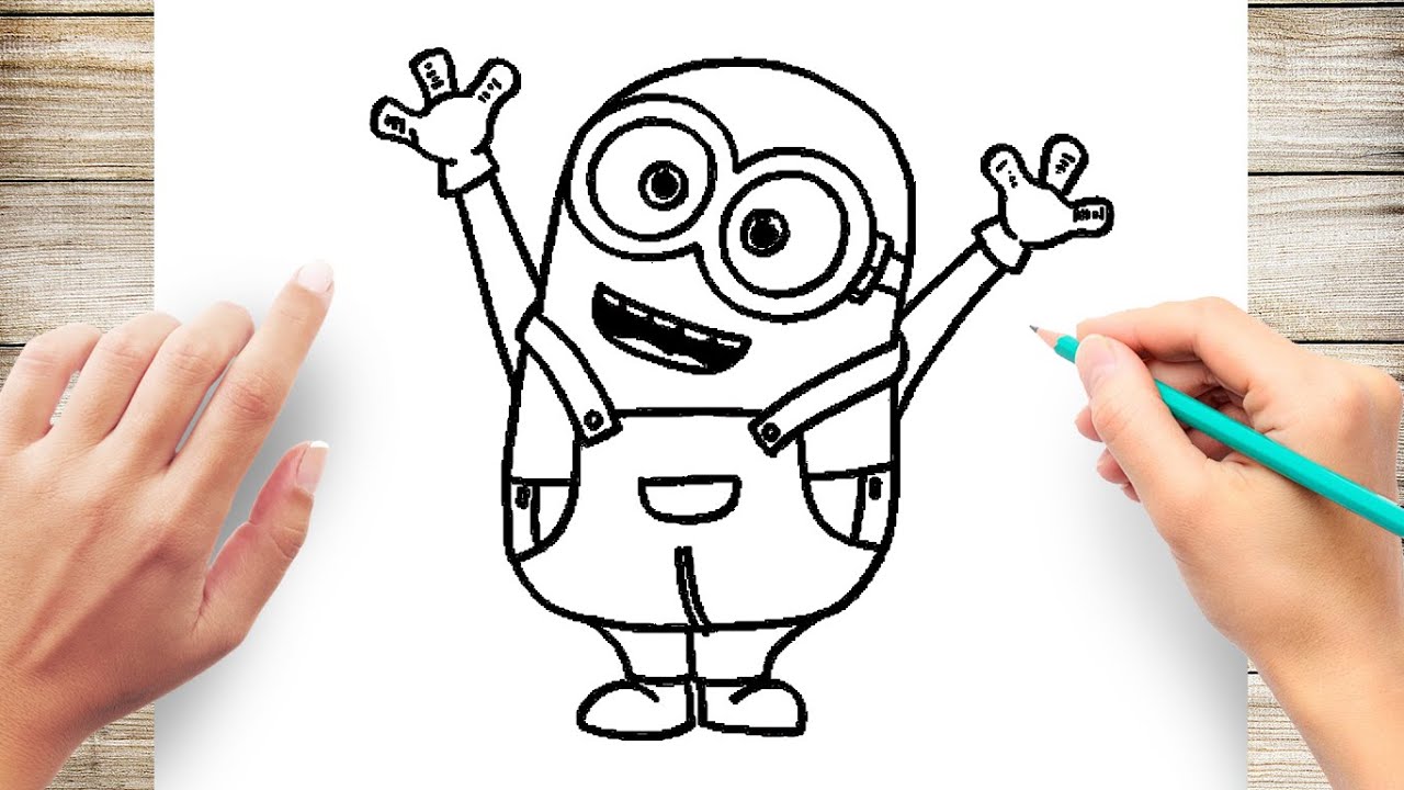 How To Draw Bob The Minion Step 5 Minion Drawing Bob Guided Drawing ...