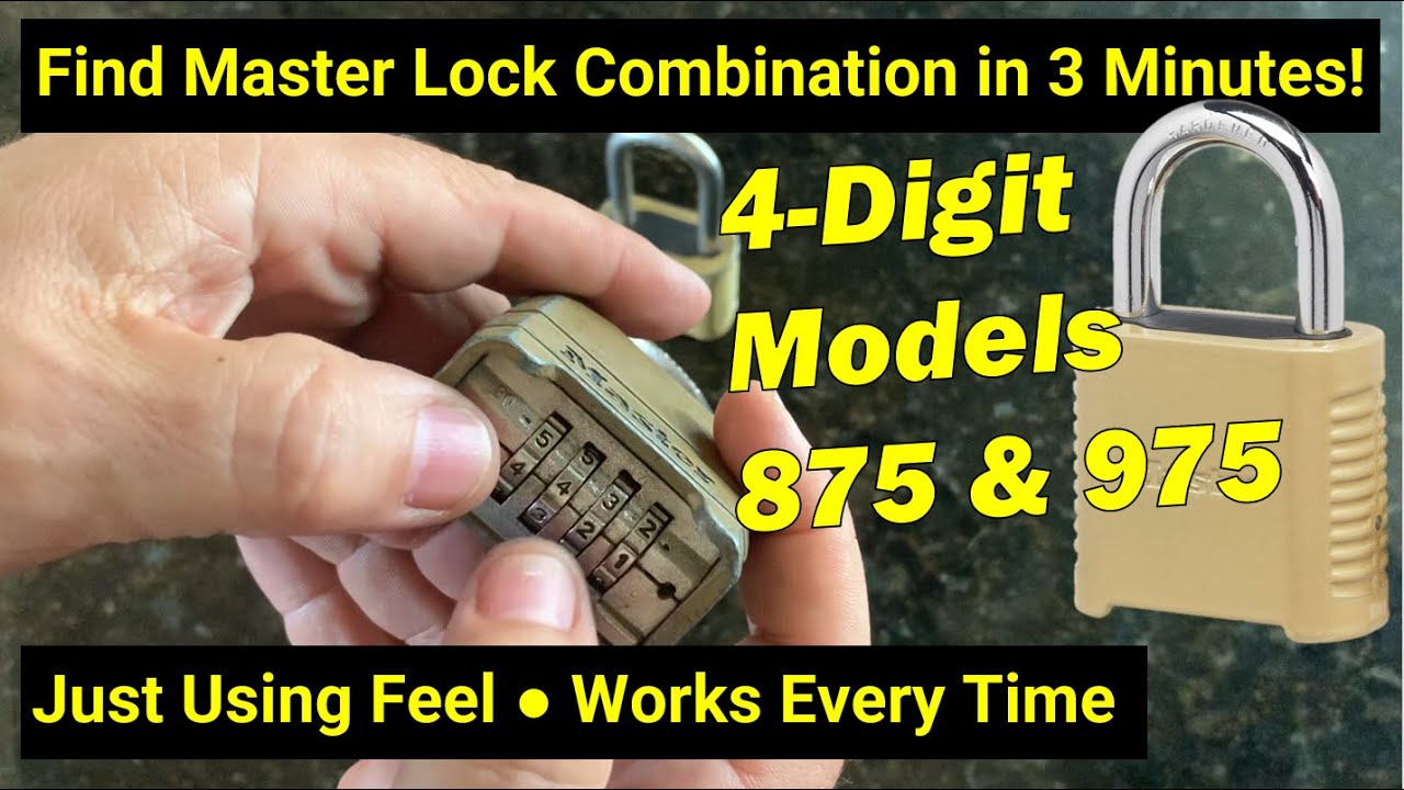 🔒Lock Picking ○ Decode 4-Digit Master Lock 875/975 Combination Padlock In  3 Min Using Only Feel! - Youtube