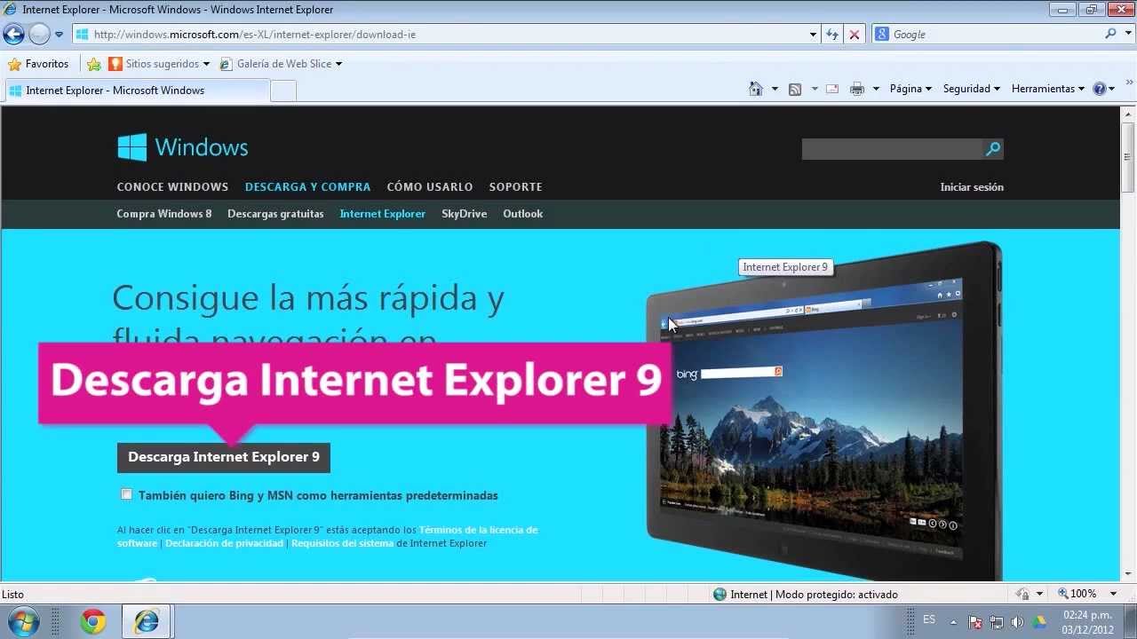 Cómo Descargar E Instalar Internet Explorer 9 Youtube