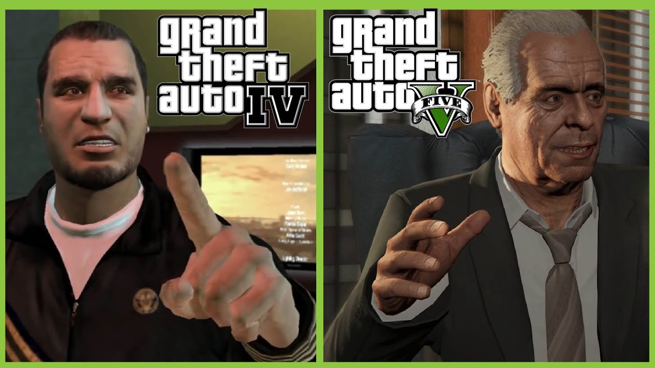 GTA 5 vs GTA 4: mission Cutscene Facial animations comparison video ...