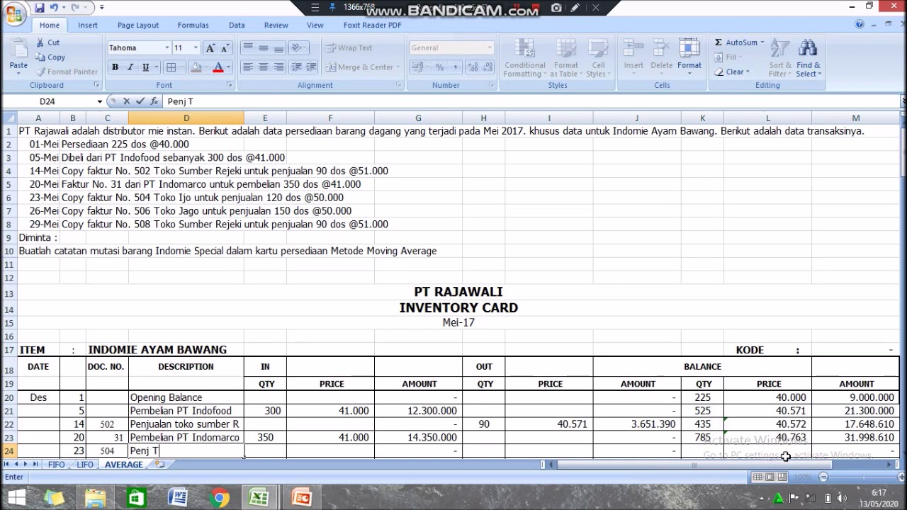 Persediaan Metode AVERAGE - YouTube