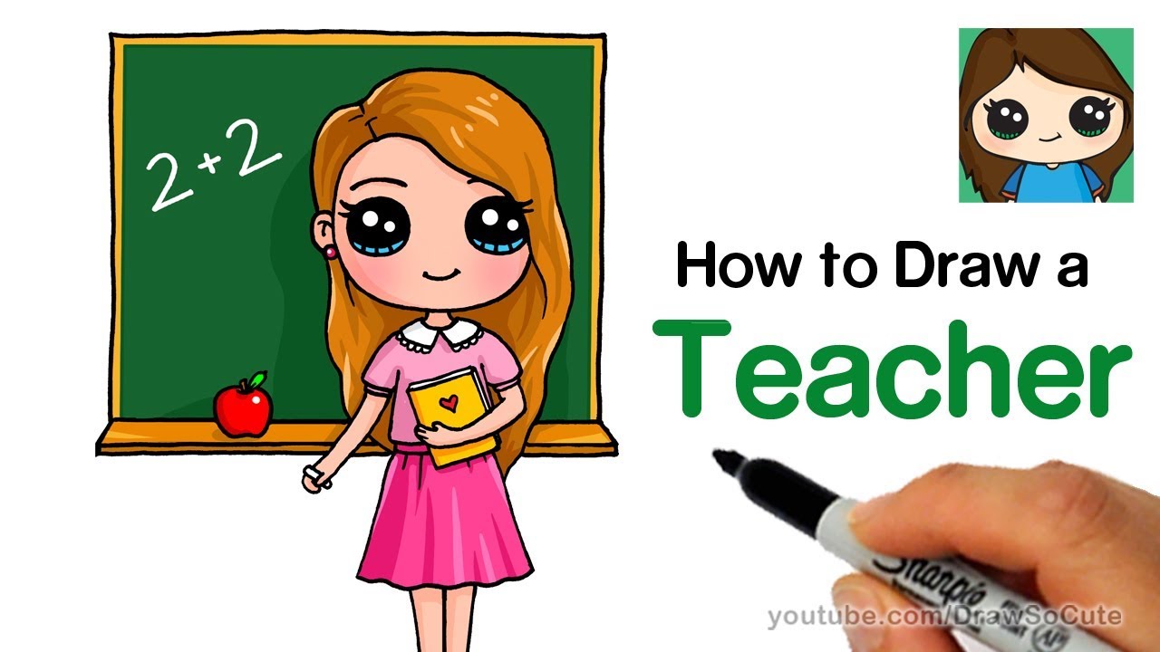 How to Draw a Teacher Easy | Back to School - YouTube