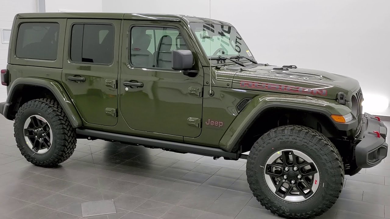 2021 JEEP WRANGLER RUBICON UNLIMITED SARGE GREEN WRANGLER WALK AROUND  REVIEW 21J99 NEW FRONT CAMERA - YouTube