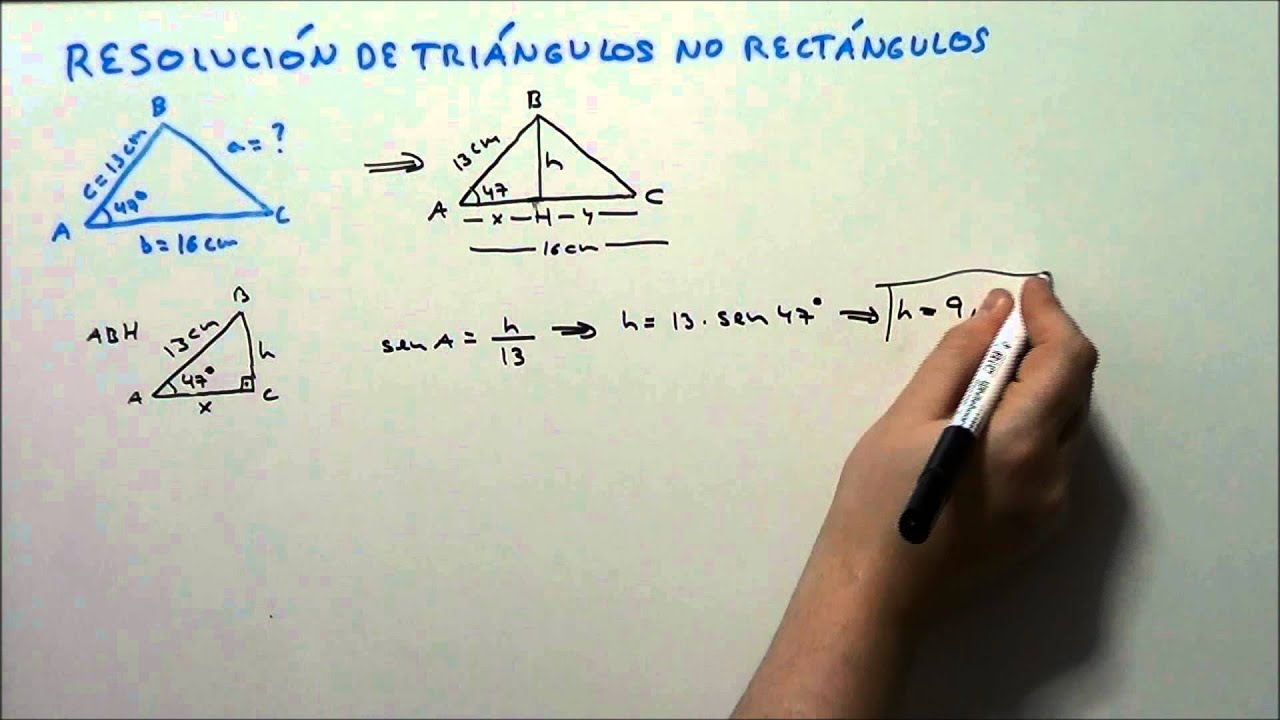 RESOLUCIÓN DE TRIÁNGULOS NO RECTÁNGULOS. HD - YouTube