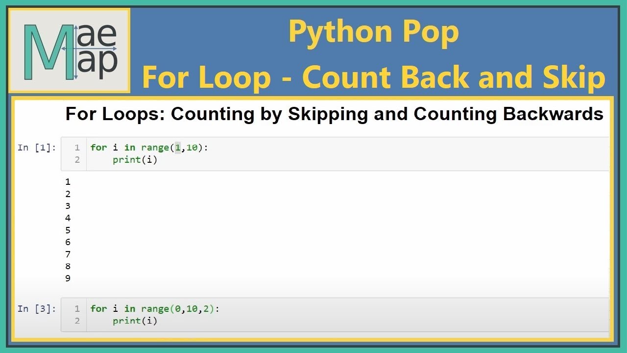 Python Pop: For Loop- Count Backwards And Skips - Youtube