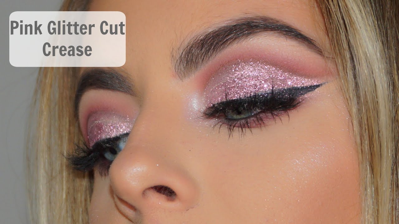 Pink Glitter Cut Crease Makeup Tutorial YouTube