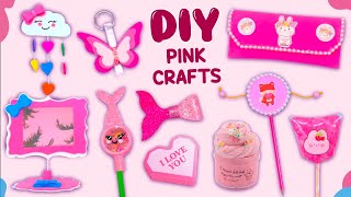 12 DIY CUTE PINK CRAFTS - PINK SCHOOL SUPPLIES - EASY ROOM DECOR and more... #pink