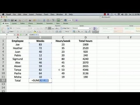 How to Make a Totaling Column Formula in Excel : Using Microsoft Excel -  YouTube